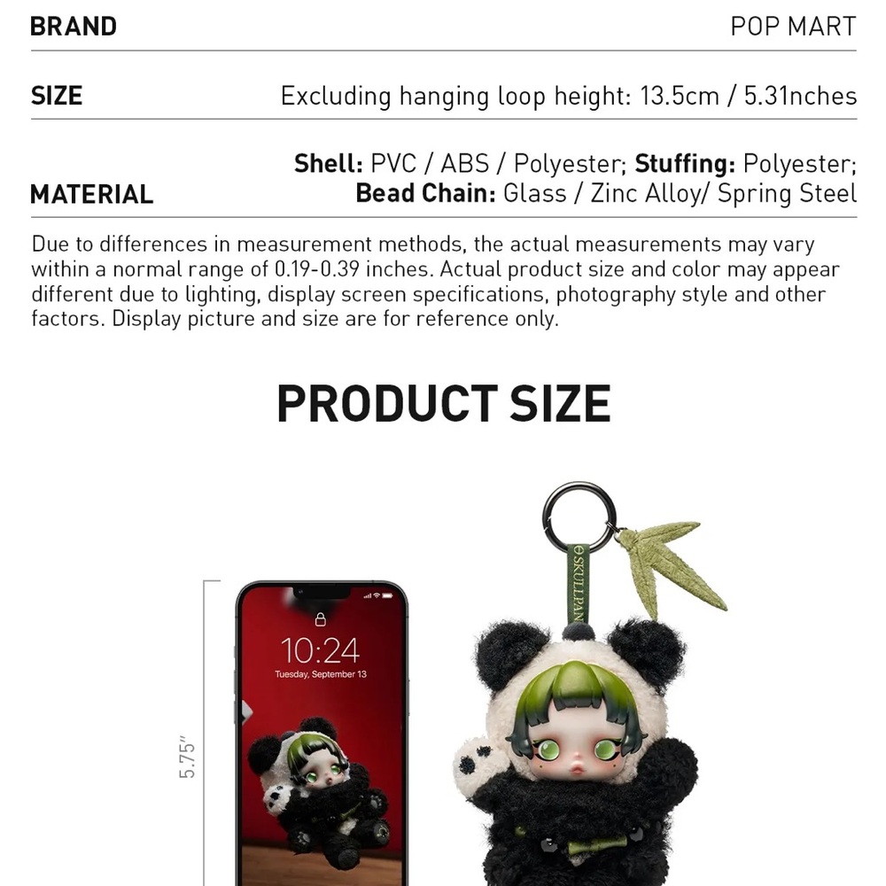 Pop Mart SKULLPANDA Lazy Panda Plush Doll Pendant - Picture 12 of 12